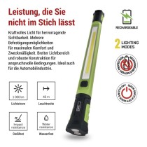 COB LED-Taschenlampe P4545, 1000 lm, 2600 mAh, wiederaufladbar