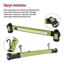 Latarka warsztatowa COB LED, 1000 lm, 2600 mAh, ładowalna