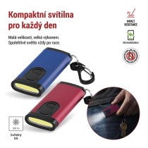 Nabíjecí mini LED svítilna – přívěšek, 100 lm, 12 ks, display box