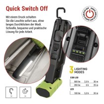 COB LED+LED-Taschenlampe P4546, 500 lm, 2000 mAh, wiederaufladbar