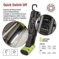 COB LED+LED újratölthető zseblámpa P4546, 500 lm, 2000 mAh