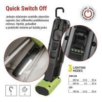 Nabíjacie prac. svietidlo COB LED+LED P4546, 500 lm, 2000 mAh