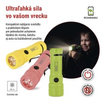 Nabíjateľná LED svietidlo, 200 lm, 12 ks, display box
