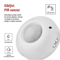 Senzor gibanja IP20 1200W beli