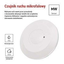 Czujnik mikrofalowy (czujnik ruchu) IP20 2000W, biały