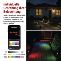 GoSmart LED-Außenstrahler, Starter-Set, 4-teilig, 7 W, RGBIC dimmbar, WiFi