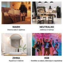 LED žarnica GoSmart A60 / E27 / 9 W (60 W) / 806 lm / RGB / zatemnilna / WiFi