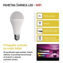 LED žarnica GoSmart A65 / E27 / 14 W (94 W) / 1 400 lm / RGB / zatemnilna / WiFi