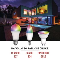 LED žarnica GoSmart A65 / E27 / 14 W (94 W) / 1 400 lm / RGB / zatemnilna / WiFi