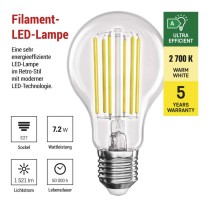 LED Lampe Filament A60 A CLASS / E27 / 7,2 W (100 W) / 1521 lm / Warmweiß