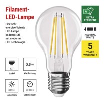 LED Lampe Filament A60 A CLASS/ E27 / 3,8 W (60 W) / 806 lm / Neutralweiß