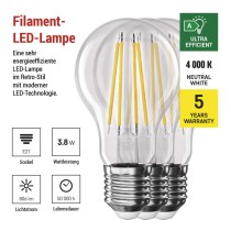 LED Lampe Filament A60 A CLASS/ E27 / 3,8 W (60 W) / 806 lm / Neutralweiß