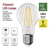 LED Lampe Filament A60 A CLASS/ E27 / 5 W (75 W) / 1 060 lm / Neutralweiß
