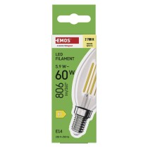 LED Lampe Filament Candle / E14 / 5,9 W (60 W) / 806 lm / Warmweiß