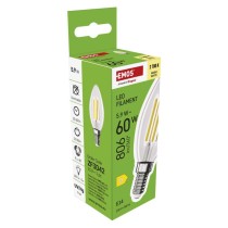 LED Lampe Filament Candle / E14 / 5,9 W (60 W) / 806 lm / Warmweiß