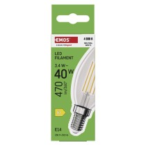LED Lampe Filament Candle / E14 / 3,4 W (40 W) / 470 lm / Neutral Weiß