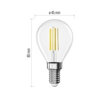 LED Lampe Filament Mini Globe / E14 / 5,9 W (60 W) / 806 lm / Neutral Weiß