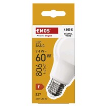 Żarówka LED Basic A60 / E27 / 9,4 W (60 W) / 806 lm / 806 lm / Neutralna biel