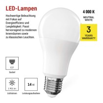 LED Lampe Classic A60 / E27 / 14 W (120 W) / 1901 lm / Neutral Weiß