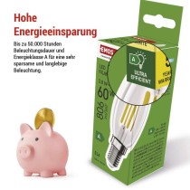 LED Lampe Filament Candle A CLASS/ E14 / 3,8 W (60 W) / 806 lm / Warmweiß