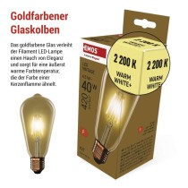 LED Lampe Vintage ST64 / E27 / 4,5 W (40 W) / 420 lm / Warmweiß