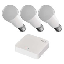 Sada GoSmart: 3x LED žárovka E27 / 11W / RGB / Zigbee,  1x ZigBee brána