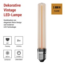 LED Lampe DECO T30 / E27 / 2 W (11 W) / 100 lm / flame