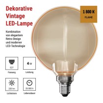 LED Lampe DECO G130OA / E27 / 4 W (22 W) / 220 lm / flame
