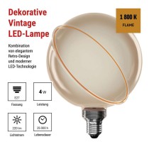 LED Lampe DECO G130SRA / E27 / 4 W (22 W) / 220 lm / flame