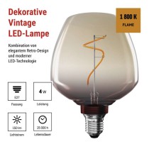 LED Lampe DECO S123 / E27 / 4 W (16 W) / 150 lm / flame