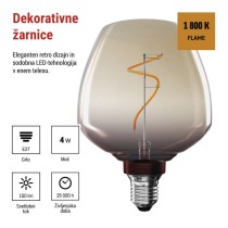 LED žarnica DECO S123 / E27 / 4 W (16 W) / 150 lm / flame