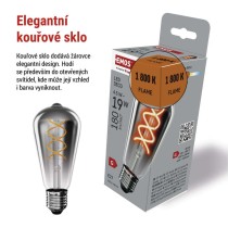 LED žárovka DECO SMOKED ST64 / E27 / 4,5 W (19 W) / 180 lm / flame