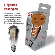 LED Lampe DECO SMOKED ST64 / E27 / 4,5 W (19 W) / 180 lm / flame