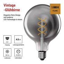 LED Lampe DECO SMOKED G125 / E27 / 4,5 W (19 W) / 180 lm / flame