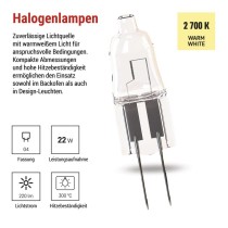 Halogenlampe JC 14W G4 warmweiss