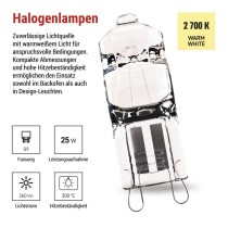 Halogenlampe JC 25W G9 warmweiss