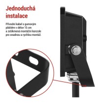 LED reflektor SIMPO 10 W, černý, neutrální bílá