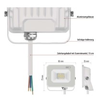 LED reflektor SIMPO 10 W, weiß, neutralweiß