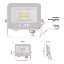 LED reflektor GLARO 10W, bílý, IP65, 1000 lm, neutrální bílá