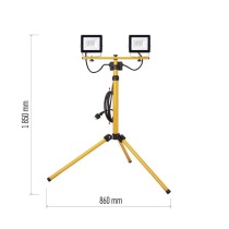 LED reflektor HOBBY SLIM 2x 20,5W + trojnožka, černý/žlutý, neutrální bílá