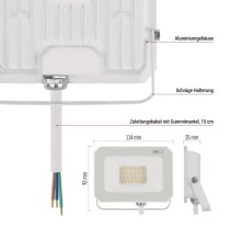 LED reflektor SIMPO 20W, weiß, IP65, 2000 lm, neutralweiß