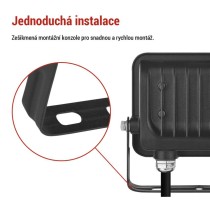 LED reflektor GLARO 20W, černý, IP65, 2000 lm, neutrální bílá