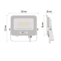 LED reflektor GLARO 20W, bílý, IP65, 2000 lm, neutrální bílá
