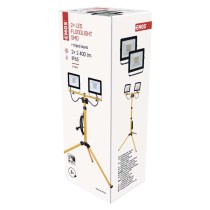LED reflektor HOBBY SLIM 2x 30W + trojnožka, černý/žlutý, neutrální bílá
