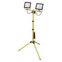 LED reflektor HOBBY SLIM 2x 30W + trojnožka, černý/žlutý, neutrální bílá