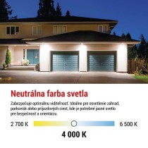 LED reflektor SIMPO 30W, biely, IP65, 3000 lm, neutrálna biela