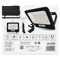 LED reflektor GLARO 50W, černý, IP65, 5000 lm, neutrální bílá