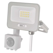 LED reflektor GLARO s pohybovým čidlem, 10 W, bílý, IP54, 1000 lm, neutrální bílá