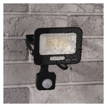 LED reflektor GLARO s pohybovým čidlem, 20 W, černý, IP54, 2000 lm, neutrální bílá