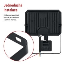 LED reflektor SIMPO s pohybovým čidlem, 30 W, černý, neutrální bílá